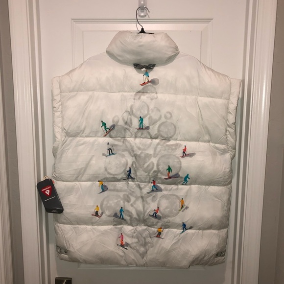 New Free People FP Movement In A Bubble Puffer Ski Printed Vest Coat Jacket XL - Picture 4 of 8